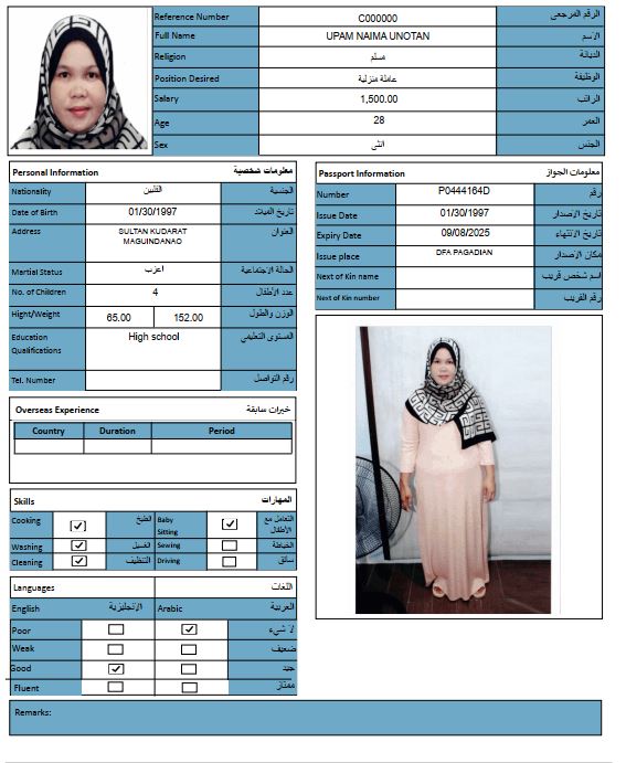 CV - UPAM NAIMA UNOTAN 